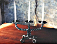  Tabletop Three Candle Celtic Weaving Candelabra