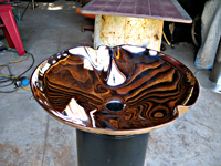 Crenelated Bronze Sink,with mirror finish
