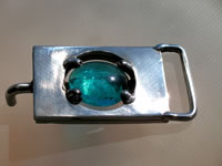 Belt Buckle with Glass Bead